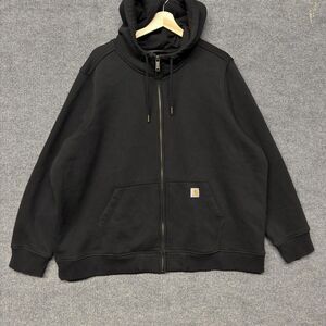 Carhartt Hoodie Womens 3X Black Relaxed Fit Full Zip Workwear Fleece Sweatshirt